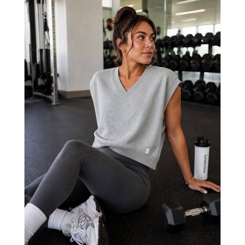Vuori Women's Sedona Athleisure Activewear Vest Light Heather Grey Size M